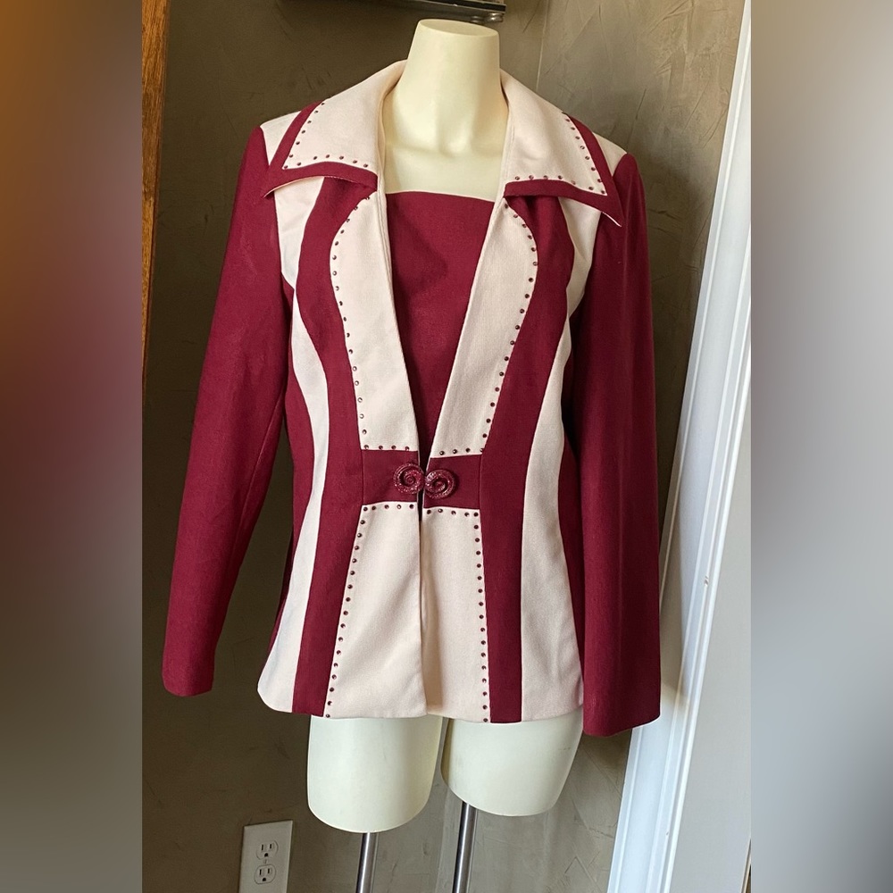 G.M.I. Knit Women’s sequins detail blazer Jacket vintage size 12